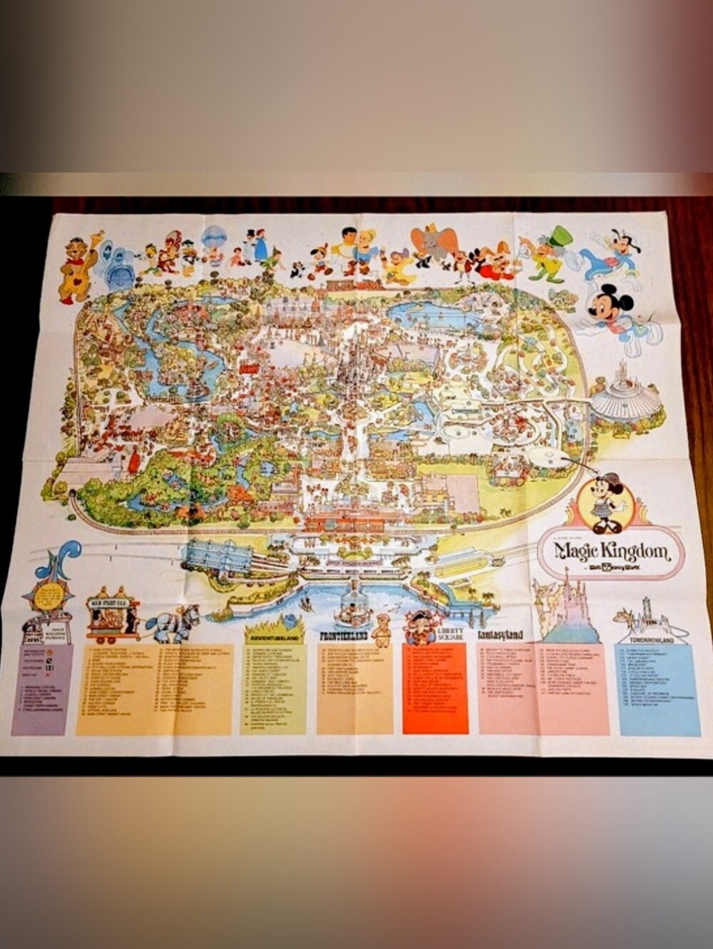 Vintage Disneyland  Magic Kingdom Park Souvenir Map  Poster, Original From 1979!